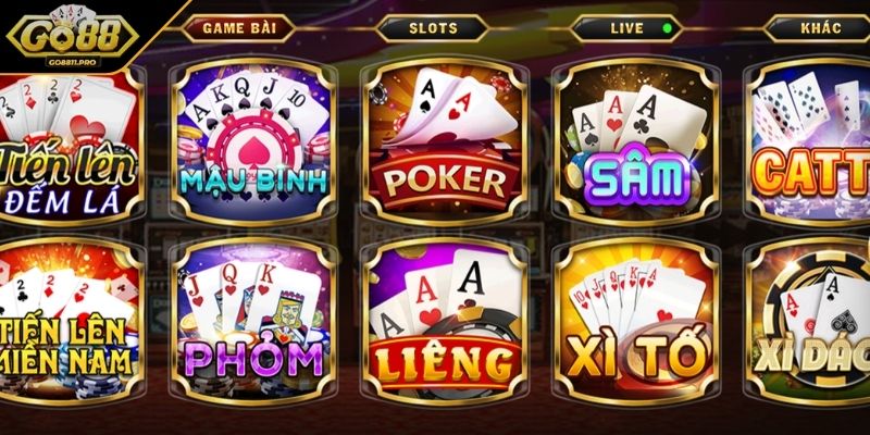 Game Bài Hấp Dẫn Quy Tụ Những Trò Chơi Kinh Điển Tại GO88 1 Khái quát về sản phẩm game bài tại nền tảng